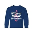 thumbnail image 1 of Inktastic Without Music Life Would Be Flat Long Sleeve Youth T-Shirt, 1 of 5