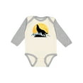 thumbnail image 1 of Inktastic Wolf Wilderness Mountains Moon Boys or Girls Long Sleeve Baby Bodysuit, 1 of 5