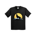 thumbnail image 1 of Inktastic Wolf Wilderness Mountains Moon Youth T-Shirt, 1 of 5
