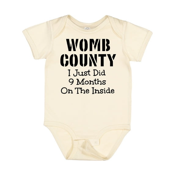 Inktastic Womb County I Just Did 9 Months on the Inside Boys or Girls Baby Bodysuit