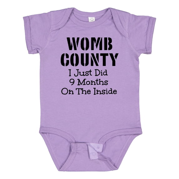 Inktastic Womb County I Just Did 9 Months on the Inside Boys or Girls Baby Bodysuit