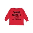 thumbnail image 1 of Inktastic Womb County I just Did 9 Months on the Inside Boys or Girls Long Sleeve Toddler T-Shirt, 1 of 5