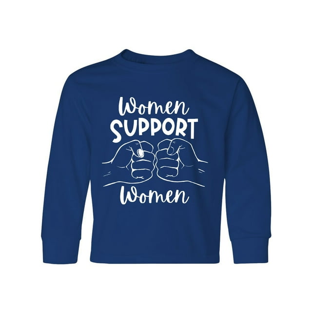 Inktastic Women Support Women Fist Bump Long Sleeve Youth T-Shirt