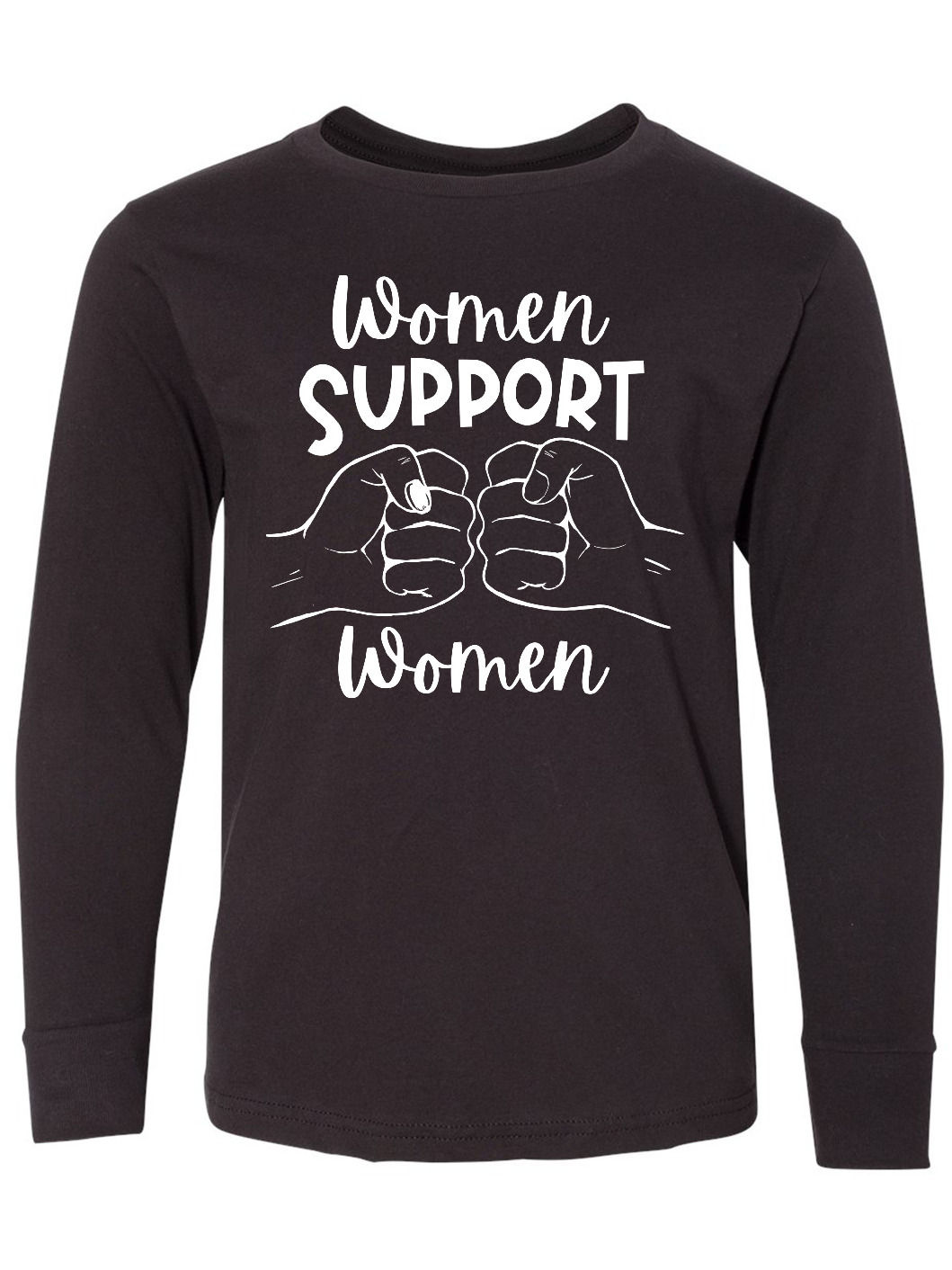Inktastic Women Support Women Fist Bump Long Sleeve Youth T-Shirt - image 1 of 4