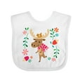thumbnail image 1 of Inktastic Woodland Moose Spring Flowers Girls Baby Bib, 1 of 4