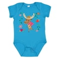 thumbnail image 1 of Inktastic Woodland Moose Spring Flowers Girls Baby Bodysuit, 1 of 5