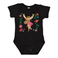 thumbnail image 1 of Inktastic Woodland Moose Spring Flowers Girls Baby Bodysuit, 1 of 5