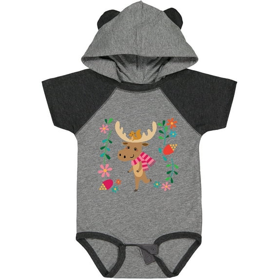 Inktastic Woodland Moose Spring Flowers Girls Baby Bodysuit