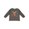 thumbnail image 1 of Inktastic Woodland Moose Spring Flowers Girls Long Sleeve Toddler T-Shirt, 1 of 5