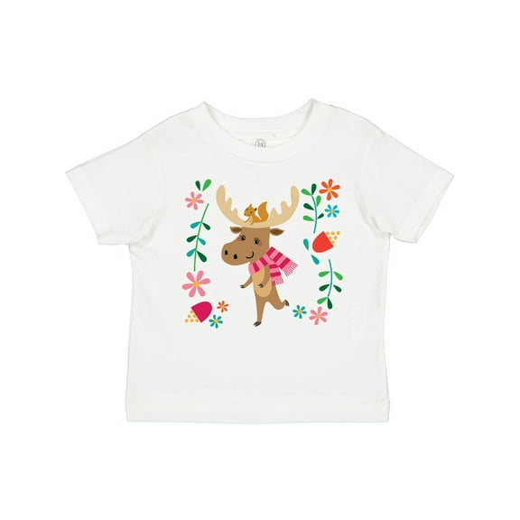 Inktastic Woodland Moose Spring Flowers Girls Toddler T-Shirt