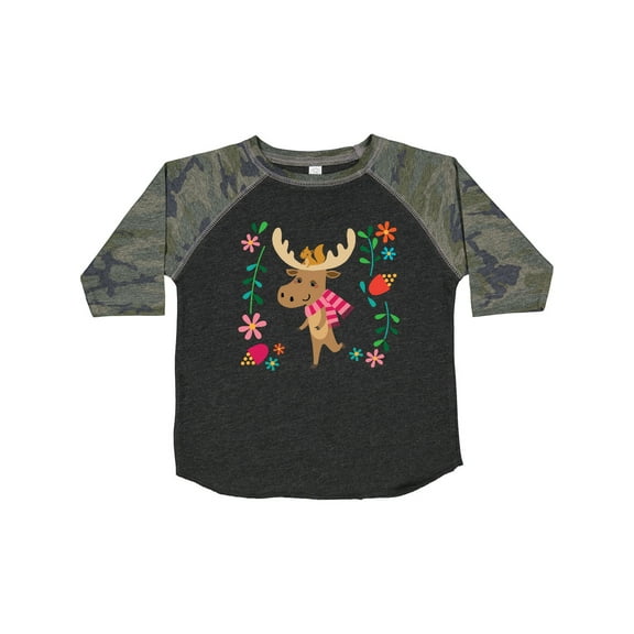 Inktastic Woodland Moose Spring Flowers Girls Toddler T-Shirt