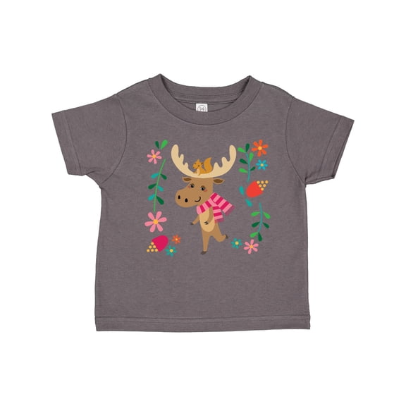 Inktastic Woodland Moose Spring Flowers Girls Toddler T-Shirt