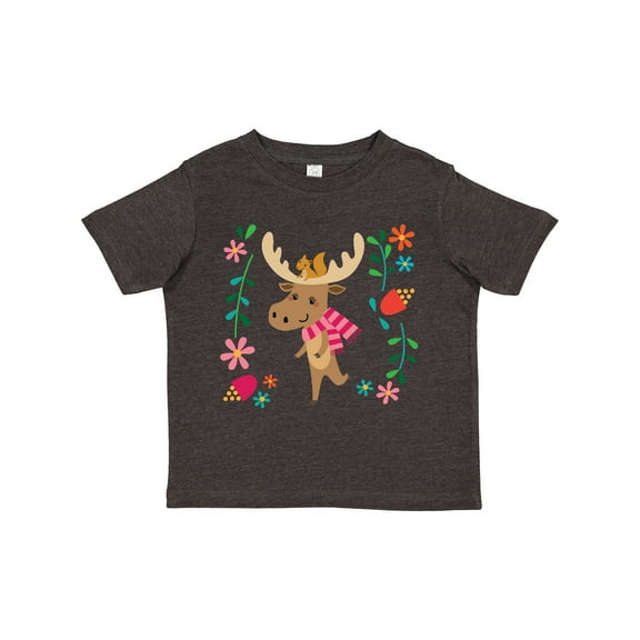 Inktastic Woodland Moose Spring Flowers Girls Toddler T-Shirt