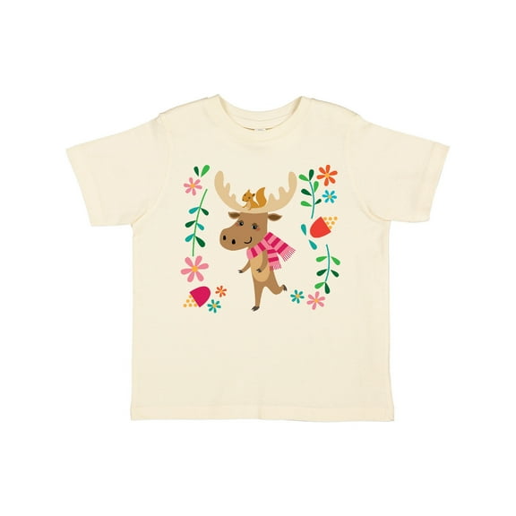 Inktastic Woodland Moose Spring Flowers Girls Toddler T-Shirt