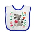 thumbnail image 1 of Inktastic Woodland Raccoon Spring Flowers Girls Baby Bib, 1 of 4