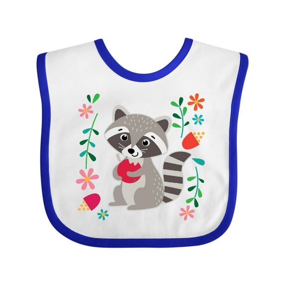 Inktastic Woodland Raccoon Spring Flowers Girls Baby Bib