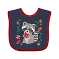 thumbnail image 1 of Inktastic Woodland Raccoon Spring Flowers Girls Baby Bib, 1 of 4