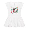 thumbnail image 1 of Inktastic Woodland Raccoon Spring Flowers Girls Baby Dress, 1 of 5