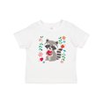 thumbnail image 1 of Inktastic Woodland Raccoon Spring Flowers Girls Baby T-Shirt, 1 of 5