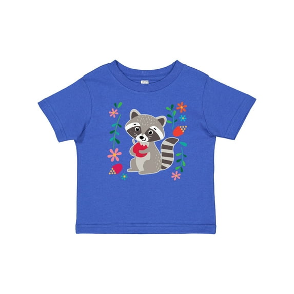 Inktastic Woodland Raccoon Spring Flowers Girls Baby T-Shirt