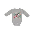 thumbnail image 1 of Inktastic Woodland Raccoon Spring Flowers Girls Long Sleeve Baby Bodysuit, 1 of 5