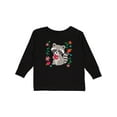 thumbnail image 1 of Inktastic Woodland Raccoon Spring Flowers Girls Long Sleeve Toddler T-Shirt, 1 of 5