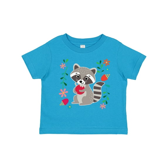 Inktastic Woodland Raccoon Spring Flowers Girls Toddler T-Shirt