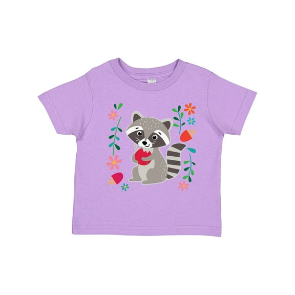 Inktastic Woodland Raccoon Spring Flowers Girls Toddler T-Shirt