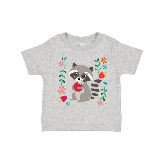 Inktastic Woodland Raccoon Spring Flowers Girls Toddler T-Shirt