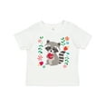 thumbnail image 1 of Inktastic Woodland Raccoon Spring Flowers Girls Toddler T-Shirt, 1 of 5