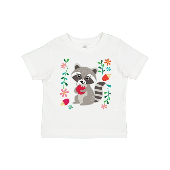 Inktastic Woodland Raccoon Spring Flowers Girls Toddler T-Shirt