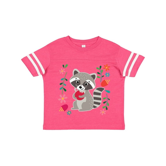 Inktastic Woodland Raccoon Spring Flowers Girls Toddler T-Shirt