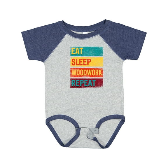 Inktastic Woodworking Eat Sleep Woodwork Repeat Boys or Girls Baby Bodysuit