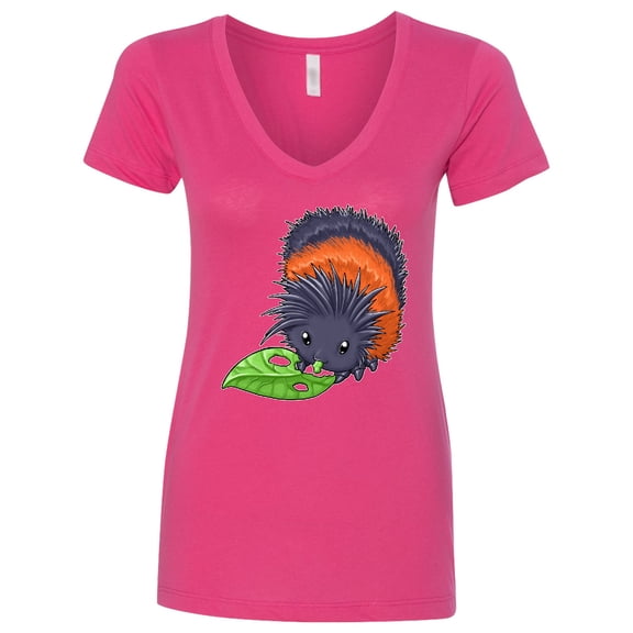 Inktastic Wooly Bear Caterpillar Cute Baby Insect Women's V-Neck T-Shirt