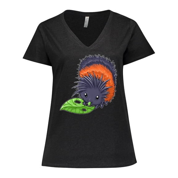 Inktastic Wooly bear caterpillar- cute baby insect Women's Plus Size V-Neck T-Shirt