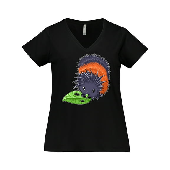 Inktastic Wooly bear caterpillar- cute baby insect Women's Plus Size V-Neck T-Shirt