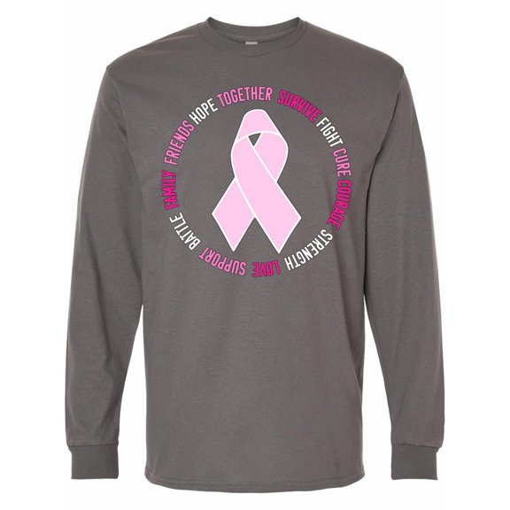 Inktastic Word Circle-breast Cancer Awareness Long Sleeve T-Shirt