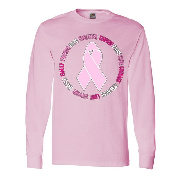 Inktastic Word Circle-breast Cancer Awareness Long Sleeve T-Shirt