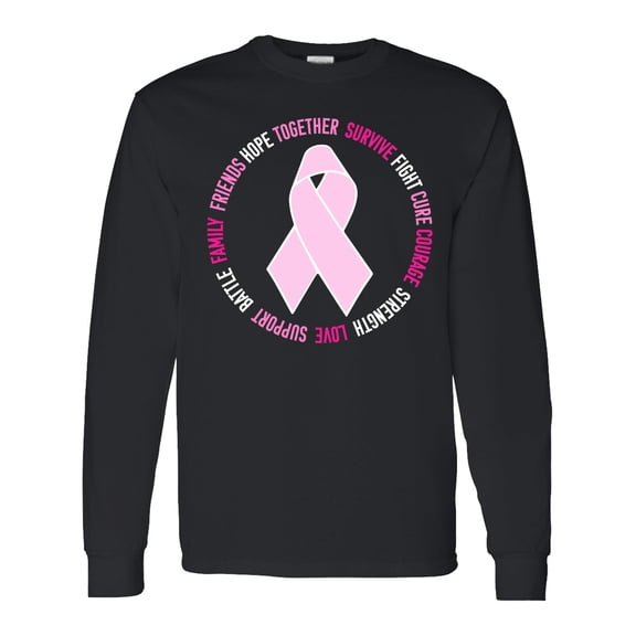 Inktastic Word Circle-breast Cancer Awareness Long Sleeve T-Shirt