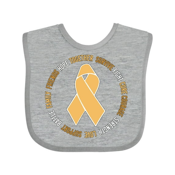 Inktastic Word Circle-childhood Cancer Awareness Boys or Girls Baby Bib