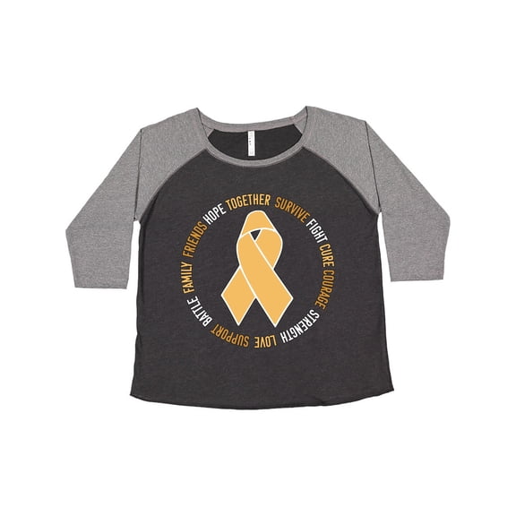 Inktastic Word Circle-Childhood Cancer Awareness Women's Plus Size T-Shirt