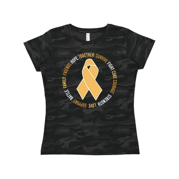 Inktastic Word Circle-Childhood Cancer Awareness Women's T-Shirt
