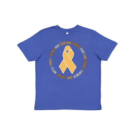 Inktastic Word Circle-Childhood Cancer Awareness Youth T-Shirt
