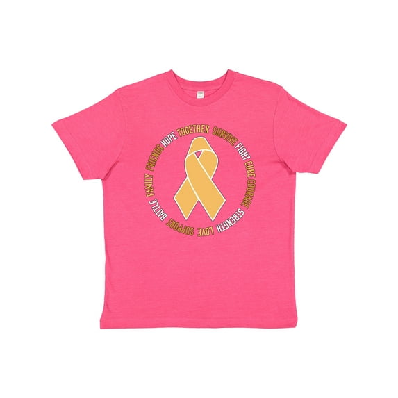 Inktastic Word Circle-Childhood Cancer Awareness Youth T-Shirt