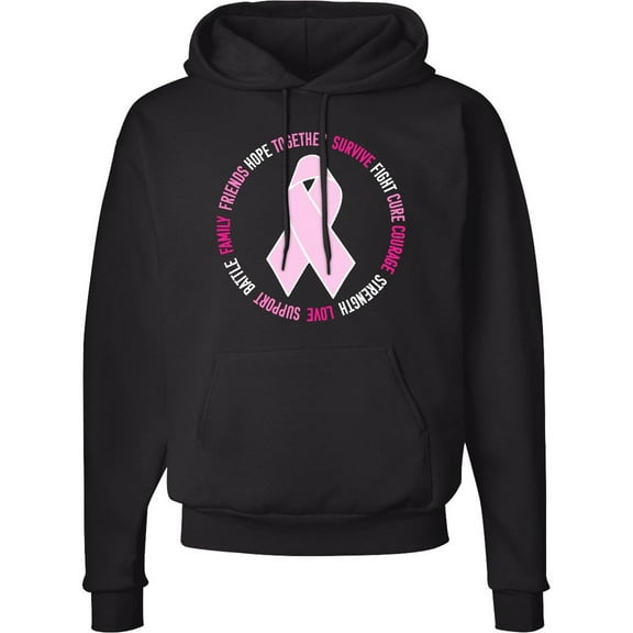 Inktastic Word Circle-breast Cancer Awareness Adult Hoodie Sweatshirt