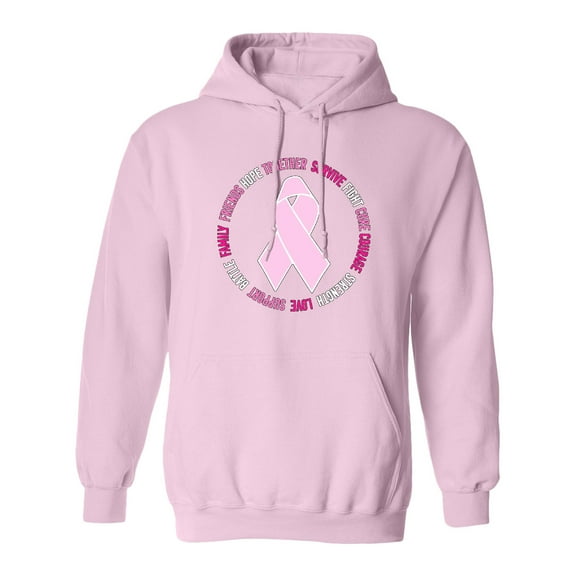 Inktastic Word Circle-breast Cancer Awareness Adult Hoodie Sweatshirt