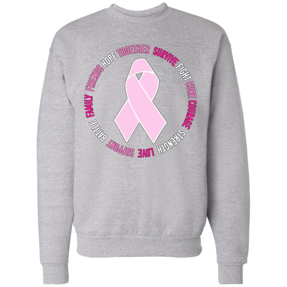 Inktastic Word Circle-breast Cancer Awareness Adult Sweatshirt