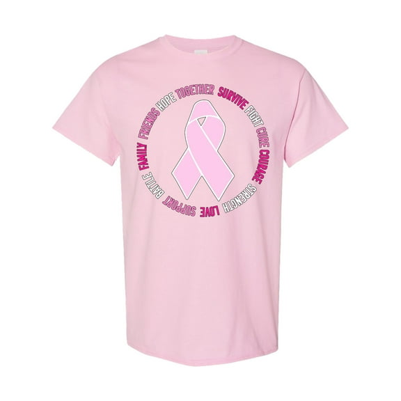 Inktastic Word Circle-breast Cancer Awareness T-Shirt