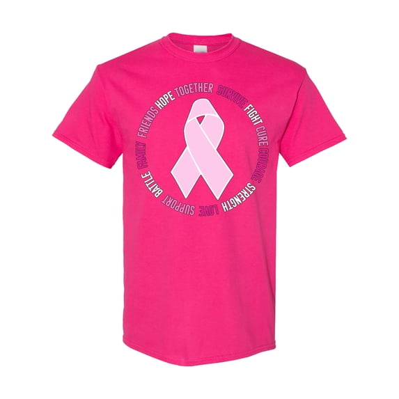 Inktastic Word Circle-breast Cancer Awareness T-Shirt