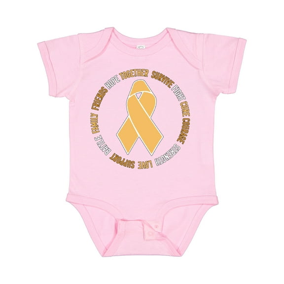 Inktastic Word Circle-childhood Cancer Awareness Boys or Girls Baby Bodysuit